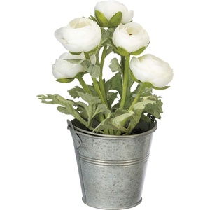 image:imagePrimitives by Kathy Artificial Flowers in Planter White Green Grey 4 Diameter x 9 Height