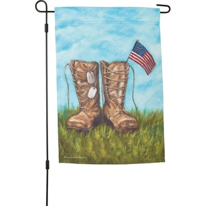 image:imagePrimitives by Kathy Decorative Garden Flag  Patriotic Soldiers Boots amp American Flag