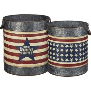 image:imagePrimitives by Kathy Home Dcor Bucket Set with Stars amp Stripes Forever Sentiment