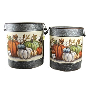 image:imagePrimitives by Kathy Home Dcor Galvanized Metal Buckets