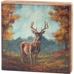 image:imagePrimitives by Kathy Home Decor Sign Forest Deer Block Sign