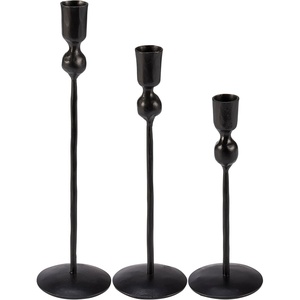 image:imagePrimitives by Kathy Matte Black Metal Candle Holder Set of 3  Taper
