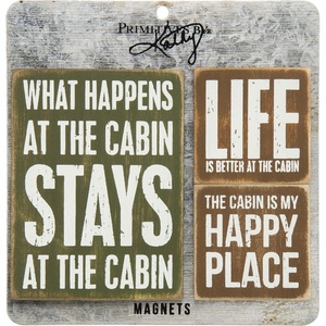 image:imagePrimitives by Kathy Wooden Magnet Set 3Piece Cabin