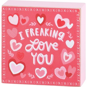 image:imagePrimitives by Kathy Classic Box Sign 4inch square Holy Sht Were Still Together distressed style gift for Valentines Day or Anniversary  Sarcastic couples home decor for Tabletop Wall or Shelf displayI Freaking Love You