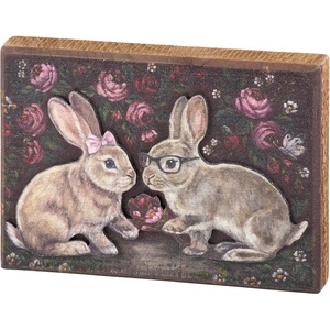 image:imagePrimitives by Kathy Classic Box Sign 4inch square Holy Sht Were Still Together distressed style gift for Valentines Day or Anniversary  Sarcastic couples home decor for Tabletop Wall or Shelf displayBunny Love