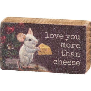 image:imagePrimitives by Kathy Classic Box Sign 4inch square Holy Sht Were Still Together distressed style gift for Valentines Day or Anniversary  Sarcastic couples home decor for Tabletop Wall or Shelf displayLove You More Than Cheese