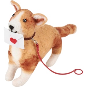 image:imagePrimitives by Kathy Collectible Felt Critter 525inch Corgi Love with Sealed Heart Letter Valentines or Anniversary Attach to Gift Box or Display with Our Other Collectible Figures or pet Decor