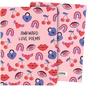 image:imagePrimitives by Kathy Valentine Journal Awkward Love Poems double sided love themed icons fun love inspired design 160 lined pages open spine binding lays flat writing journaling giftable