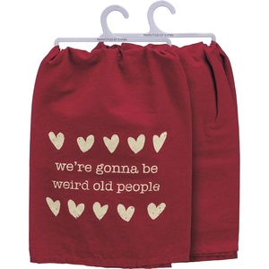 image:imagePrimitives by Kathy Were Gonna Be Weird Old People Kitchen Towel Red 28 x 28