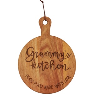 image:imagePrimitives By Kathy Grammys Kitchen Food Made With Love Round Wooden Cutting Board 10 Inch