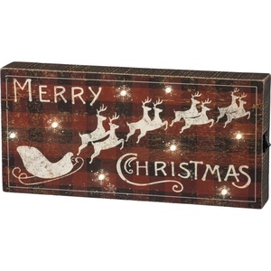 image:imagePrimitives by Kathy Rustic LED Lighted Box Sign Merry Christmas