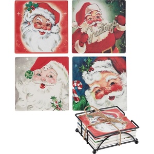image:imagePrimitives by Kathy Coaster Set  Santa Claus