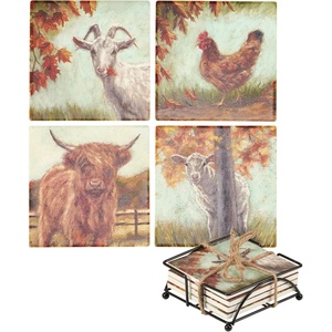 image:imagePrimitives by Kathy Fall Farm Family Coaster Set
