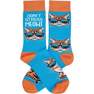 image:imagePrimitives by Kathy Dont Stress Meowt Novelty Socks One Size Unisex LOL Collection