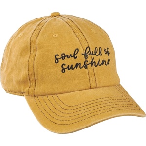 image:imagePrimitives by Kathy Soul Full of Sunshine Baseball Cap Yellow Cotton One Size Fits Most with Adjustable Buckle Closure