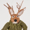 image:imagePrimitives by Kathy Cozy Sweater Buck Collectible Critter 6Inch Handmade Felt Deer with Tree Twig Antlers amp Green Knit Sweater Rustic Woodland Holiday Decor