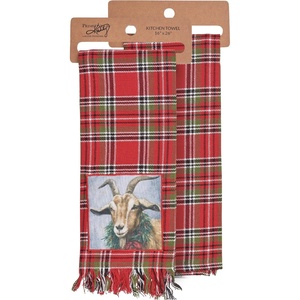 image:imagePrimitives by Kathy Christmas Goat Kitchen Towel