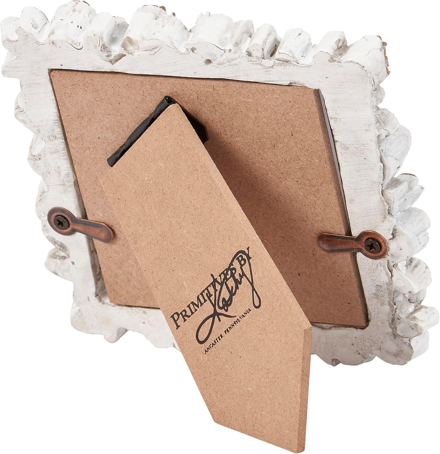 image:imagePrimitives by Kathy White Floral Wooden Photo Frame 4 x 4 delicate sculpted roses and butterflies border vintage picture display for nursery anniversary or wedding giftBotanical