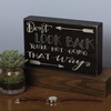 image:imagePrimitives by Kathy Chalk Box Sign Never Stop 45 X 5Dont Look Back