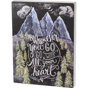 image:imagePrimitives by Kathy Chalk Box Sign Never Stop 45 X 5Go With All Your Heart
