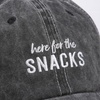 image:imagePrimitives by Kathy Baseball Cap  Here for The Snacks Black Unisex Stonewashed Black with Adjustable Metal Buckle
