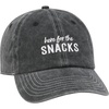 image:imagePrimitives by Kathy Baseball Cap  Here for The Snacks Black Unisex Stonewashed Black with Adjustable Metal Buckle