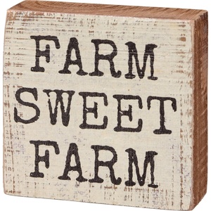 image:imagePrimitives By Kathy 113971 Farm Sweet Farm Block Sign 3inch Square