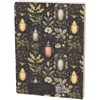 image:imagePrimitives by Kathy doublesided journal Moody Beetles pattern various beetles complementing floral deep color palette 60 lined pages open spine binding to lay flat for writing journaling
