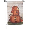 image:imagePrimitives by Kathy Decorative Garden Flag  Rustic Inspired Pumpkin Birdhouse Birds Design