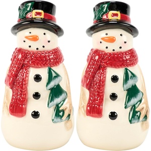 image:imagePrimitives by Kathy Ghost Pair Halloween Ceramic Salt Pepper Shaker SetHappy Snowmen