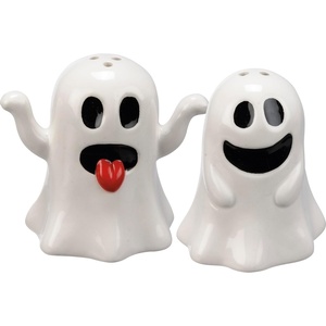 image:imagePrimitives by Kathy Ghost Pair Halloween Ceramic Salt Pepper Shaker SetSilly Ghosts