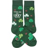 image:imagePrimitives by Kathy Novelty Socks  These Are My Lucky Socks with Shamrock design Unisex One Size LOL Collection