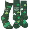 image:imagePrimitives by Kathy Novelty Socks  These Are My Lucky Socks with Shamrock design Unisex One Size LOL Collection