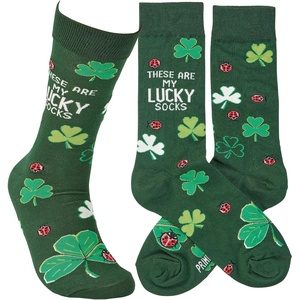 image:imagePrimitives by Kathy Novelty Socks  These Are My Lucky Socks with Shamrock design Unisex One Size LOL Collection
