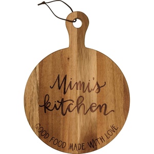 image:imagePrimitives By Kathy Mimis Kitchen Food Made With Love Round Wooden Cutting Board 10 Inch